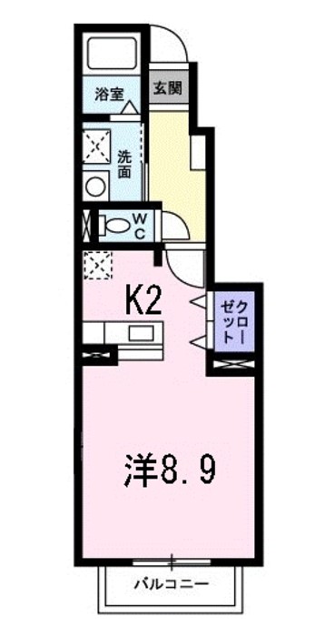 呉市広中新開のアパートの間取り