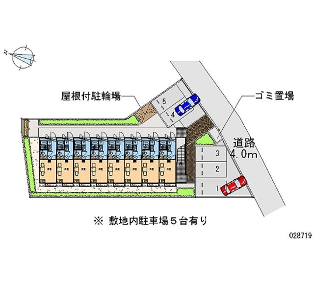 【市川市大野町のアパートの駐車場】