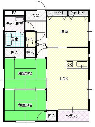 山形市美畑町のアパートの間取り