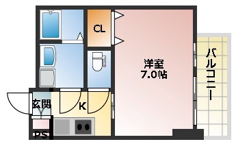 尼崎市昭和南通のマンションの間取り