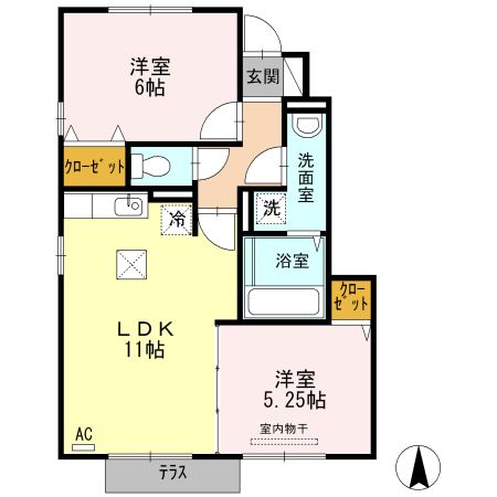 四国中央市寒川町のアパートの間取り