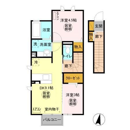 水戸市平須町のアパートの間取り