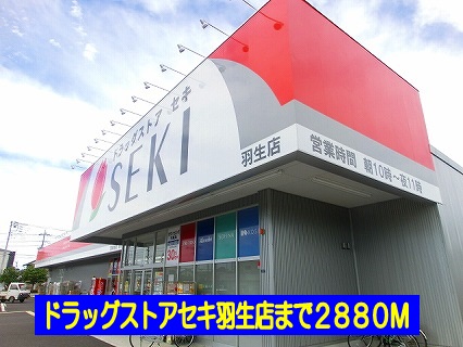 ドラックストア　ドラッグストアセキ南羽生店（ドラッグストア）まで2880m