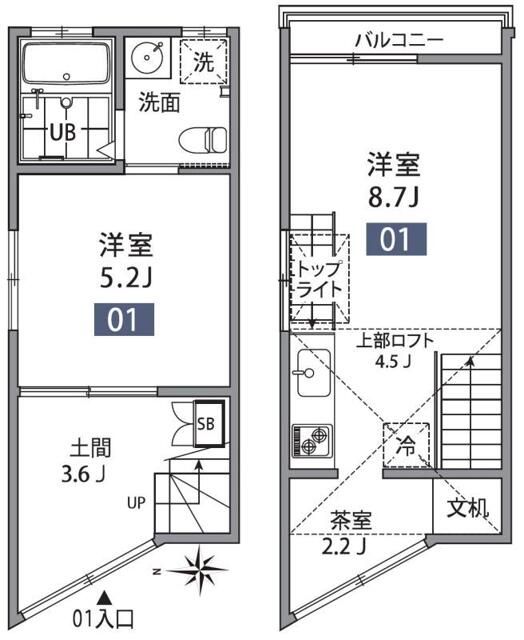 ＪＲ総武線 三鷹駅 徒歩7分 3階建 築15年の間取り写真