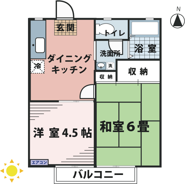 ハイツ滝島Bの間取り写真