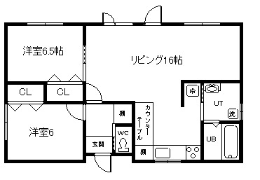 東旭川南1-1平屋の間取り写真