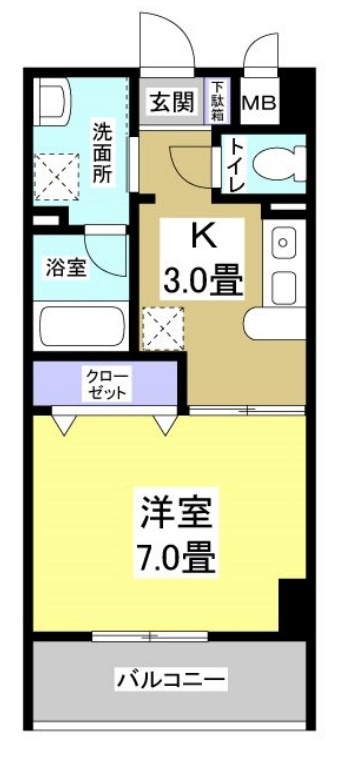 遠州鉄道 第一通り駅 徒歩8分 8階建 築27年の間取り写真