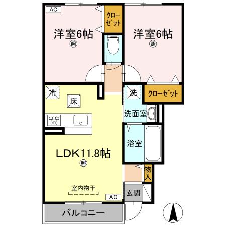 カーサ コバ A棟の間取り写真