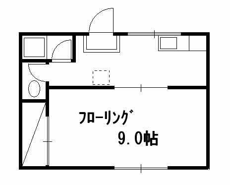 岡山市北区津島東のアパートの間取り