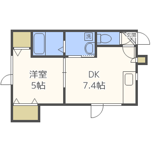 札幌市東区北十七条東のアパートの間取り