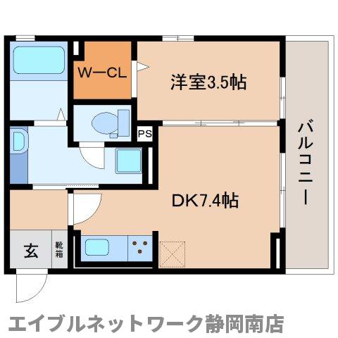 静岡市駿河区馬渕のアパートの間取り