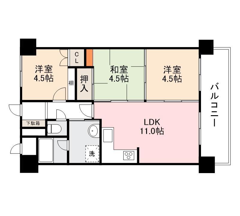 花房国分寺マンションの間取り