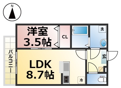 名古屋市中川区十一番町のアパートの間取り