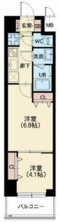 大阪市西区南堀江のマンションの間取り