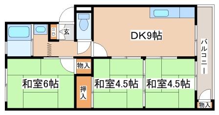 垂水農住３号棟の間取り