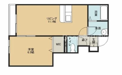 【岡山市北区延友のアパートの間取り】