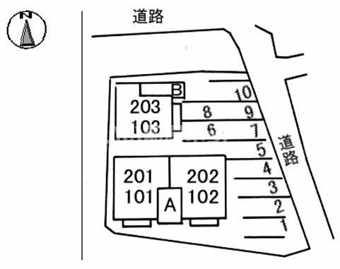 【ディアス田の口　A棟の駐車場】