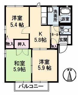 ディアス田の口　A棟の間取り