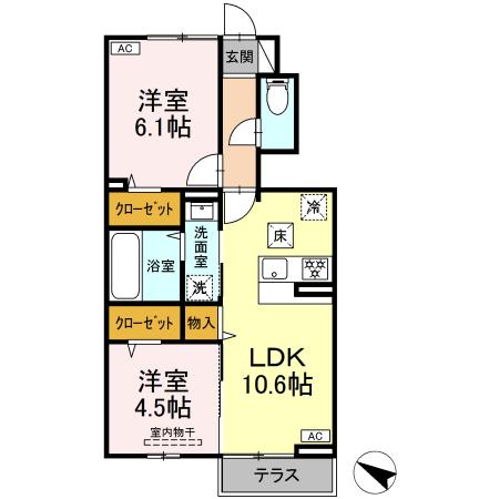 (仮)D-ROOM都留市古川渡Iの間取り