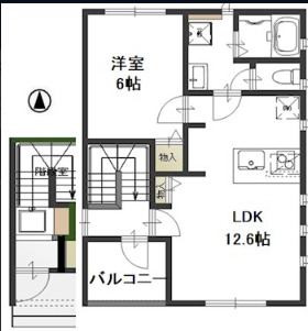 倉敷市堀南のアパートの間取り