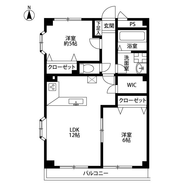 【茅ヶ崎市柳島海岸のマンションの間取り】