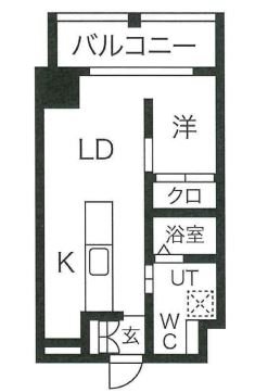 大阪市浪速区久保吉のマンションの間取り