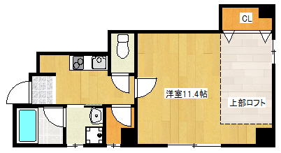 【神戸市灘区神ノ木通のマンションの間取り】