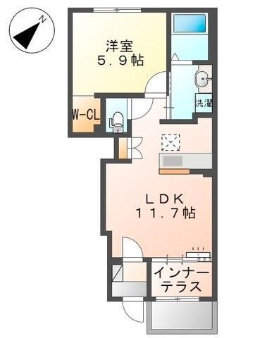 岸和田市南上町のアパートの間取り