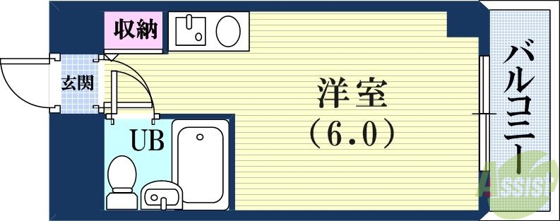 神戸市中央区御幸通のマンションの間取り