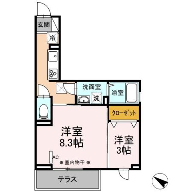 相模原市南区旭町のアパートの間取り