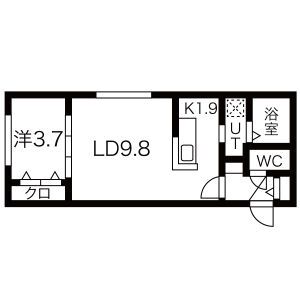 【札幌市東区北二十三条東のマンションの間取り】