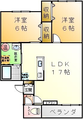 Ｍハイツ日の出２の間取り