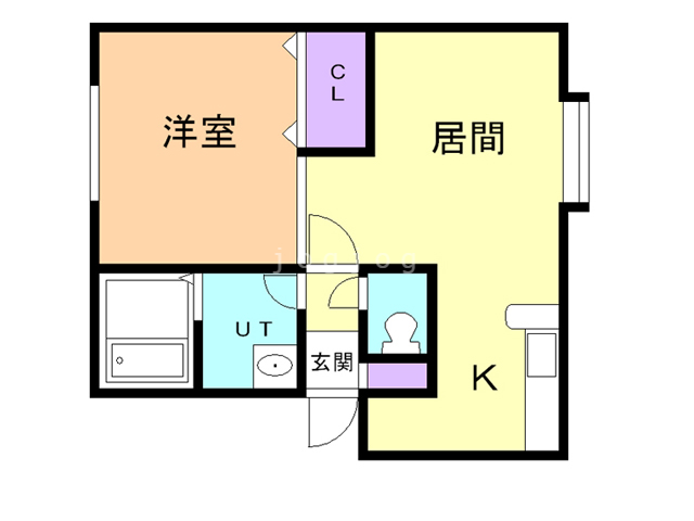 【江別市緑町西のアパートの間取り】