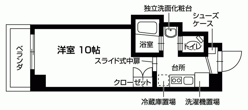 京都市北区紫野下石龍町のマンションの間取り