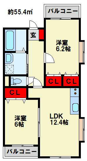 K-TMJ　BLDの間取り