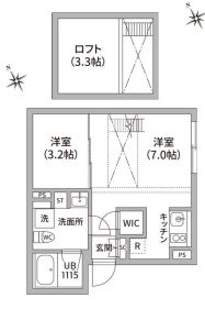 新宿区若葉のマンションの間取り