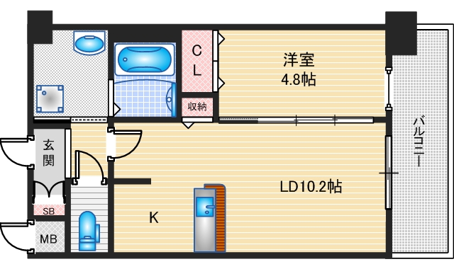 茨木市天王のマンションの間取り