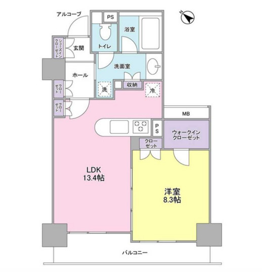 品川区西五反田のマンションの間取り