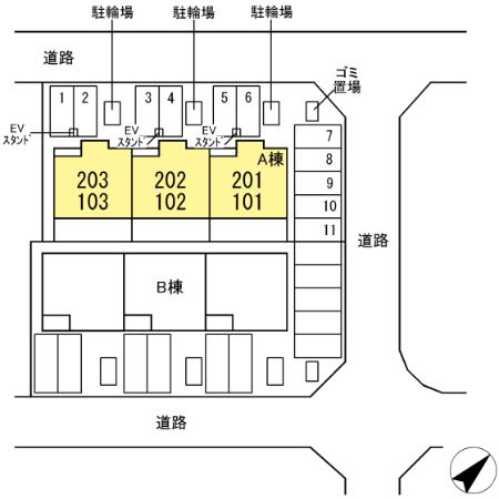 【広島市安佐南区大塚西のアパートの駐車場】