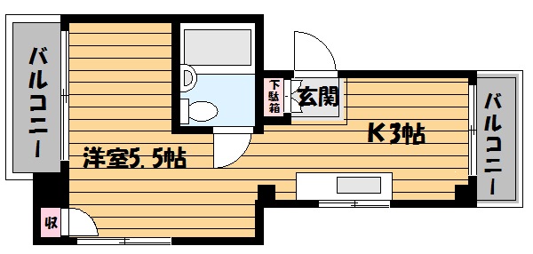 神戸市東灘区御影本町のマンションの間取り