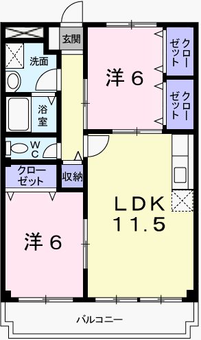 姫路市北条宮の町のマンションの間取り