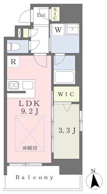 名古屋市東区筒井のマンションの間取り