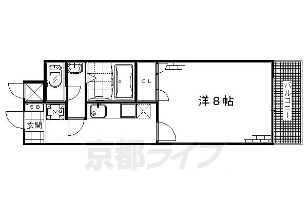 京都市伏見区深草西浦町４丁目のマンションの間取り