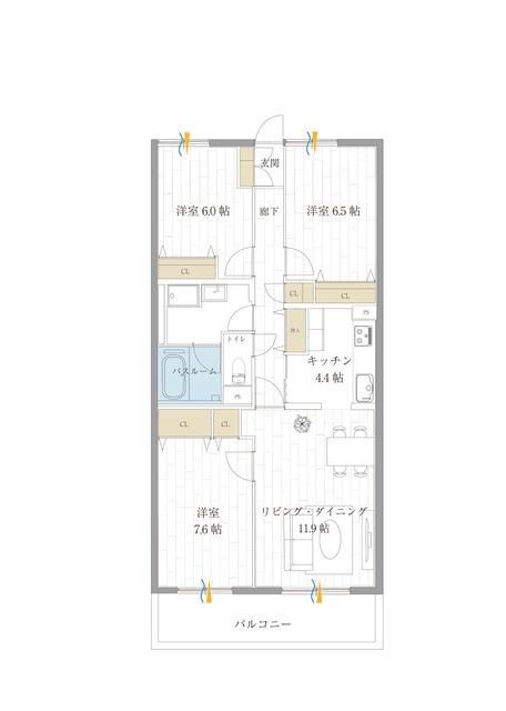 川口市芝富士のマンションの間取り