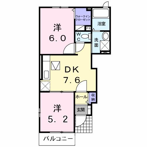 三豊市山本町財田西のアパートの間取り