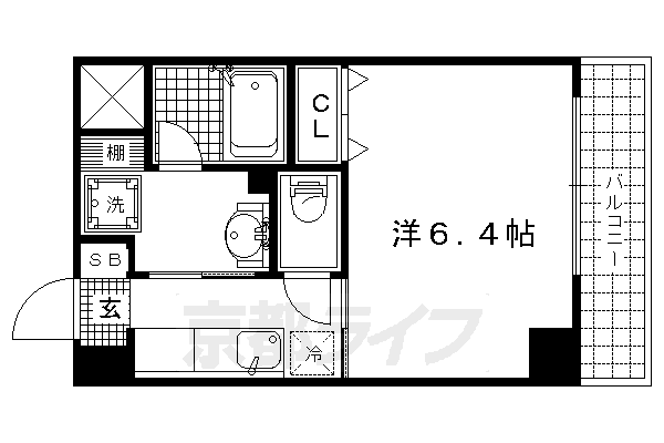 京都市北区平野鳥居前町のマンションの間取り