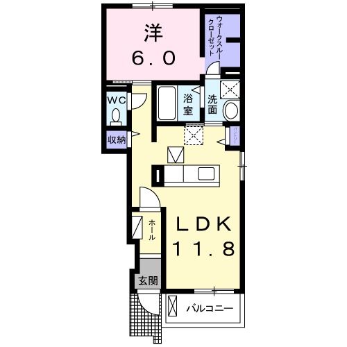 亘理郡亘理町逢隈田沢のアパートの間取り