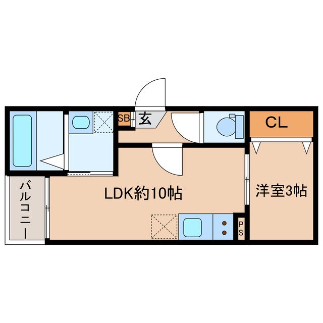 松本市大字大村のアパートの間取り