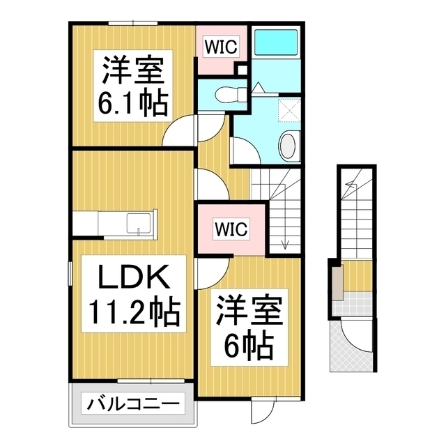 長野市篠ノ井会のアパートの間取り