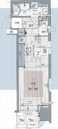 大阪市北区菅原町のマンションの間取り